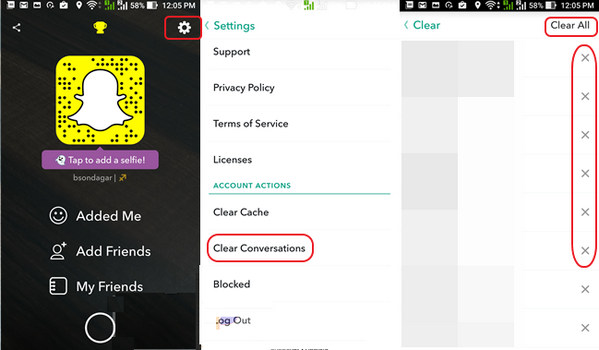 borrar historial de snapchat