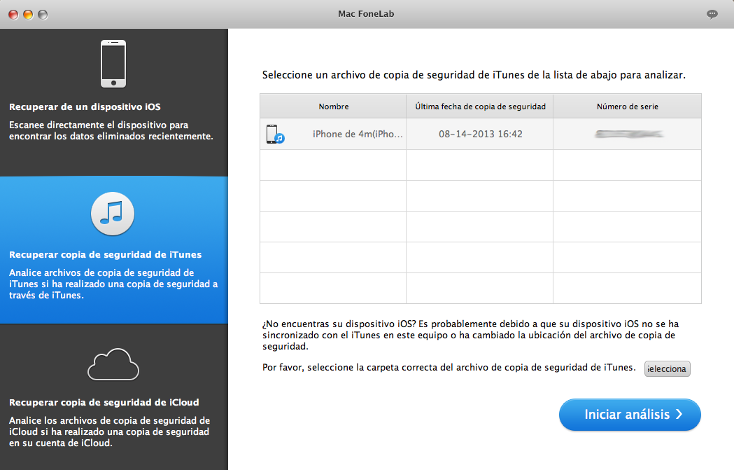 Restaurar datos perdidos de iPhone