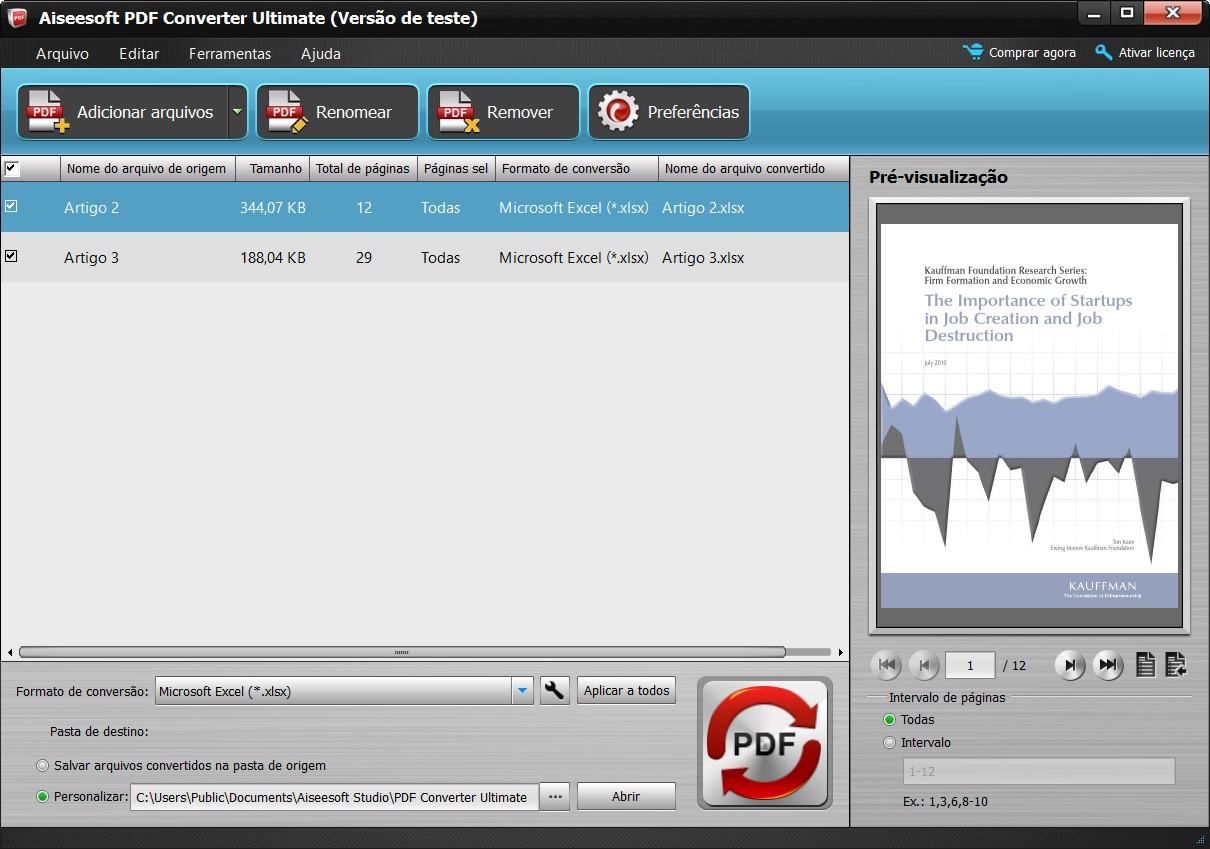 Seleccionar los archivos PDF deseados