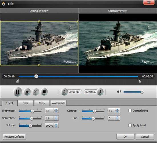 Ajustar los efectos visuales de su video