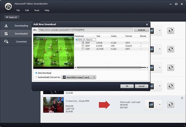Descargar el video en la resolución deseada