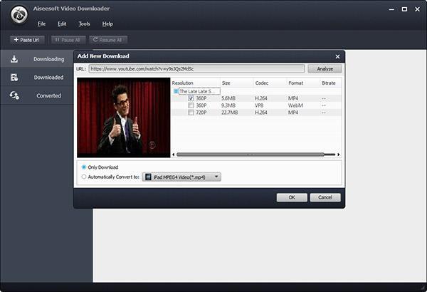 Descargue el video en la resolución deseada