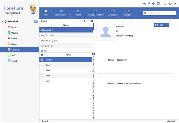 Entre en la categoría Contactos