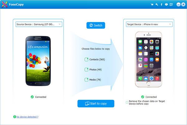 Android y iPhone conectados al PC