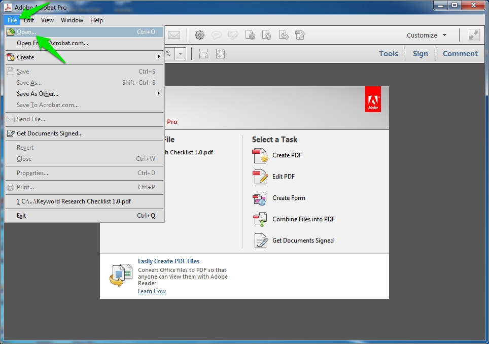 Abrir el Adobe Acrobat