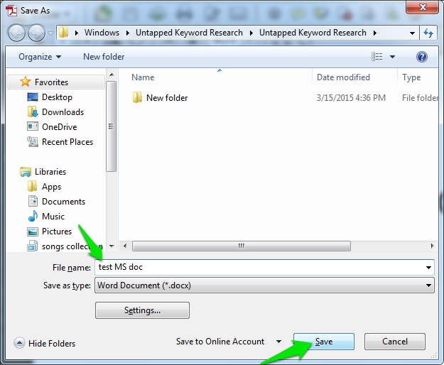 Guardar su archivo como un documento del Word
