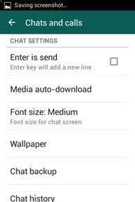 Seleccionar la opción Copia de seguridad de conversaciones