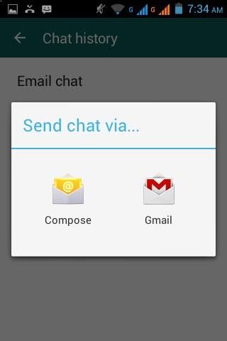 Seleccionar como desea enviar su conversación