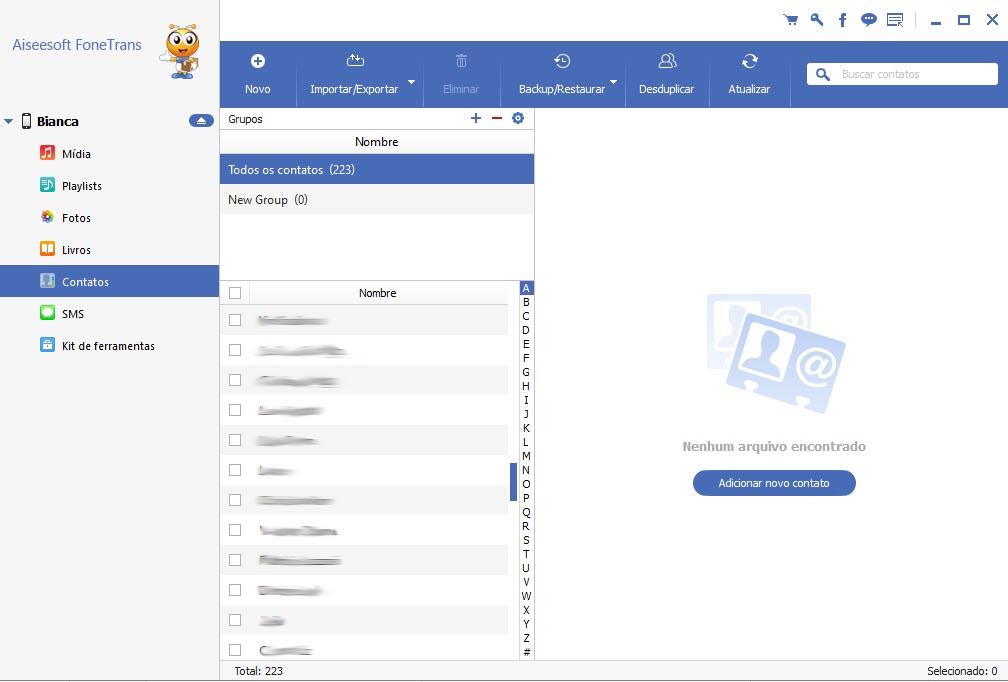 Borrar los contactos deseados