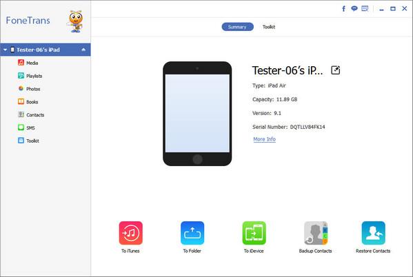 Abrir el FoneTrans para hacer el backup