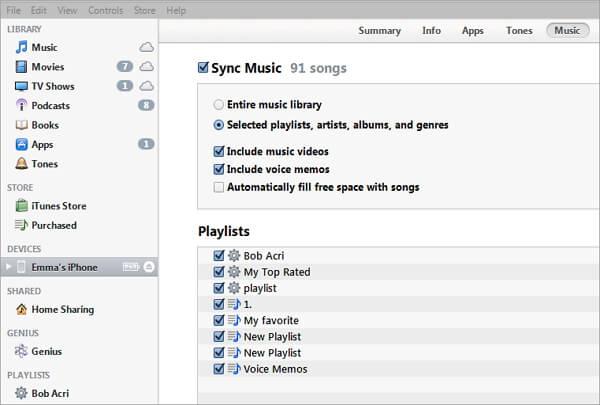 ¿Cómo sincronizar listas de reproducción en el iTunes 11?