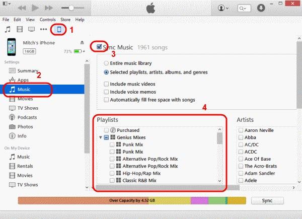 ¿Cómo sincronizar listas de reproducción en el iTunes 12?