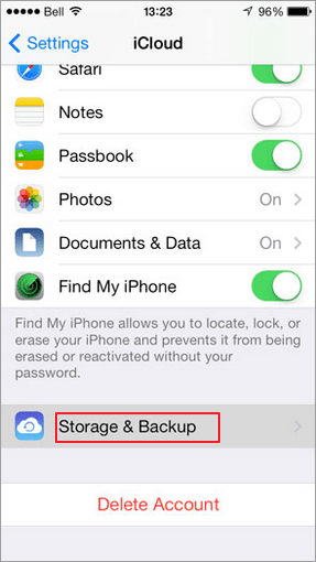 Faça um backup de seu iPhone antigo no iCloud