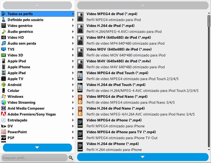 Seleccionar el formato de conversión 3GP