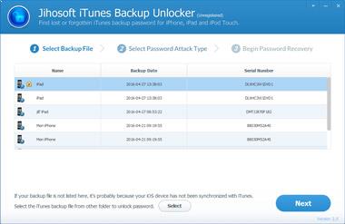 Jihosoft iTunes Copia de seguridad Unlocker