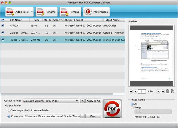 Iniciar la conversión de sus archivos PDF a DOC