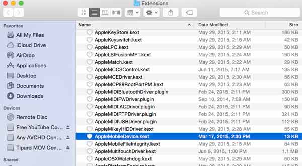 Eliminar archivos con iTunes y .pkg en el nombre