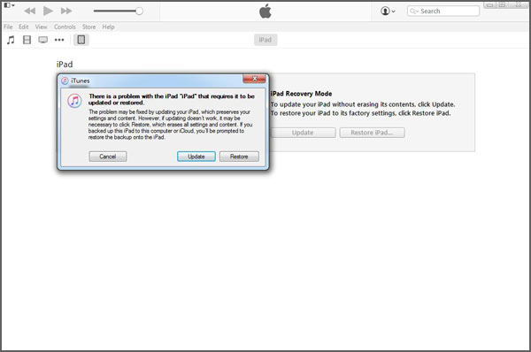 Restaurar su iPad con el iTunes
