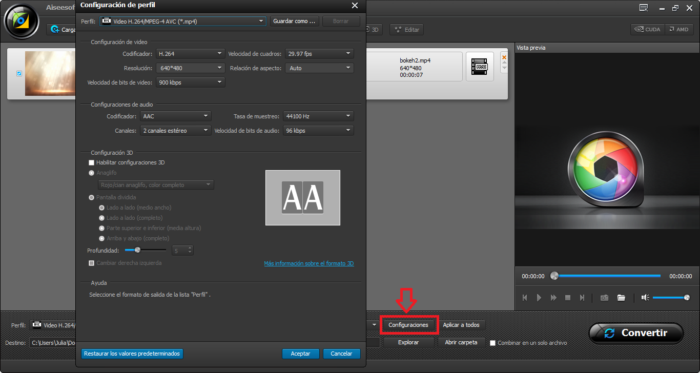Editar el video MP4 antes de la conversión