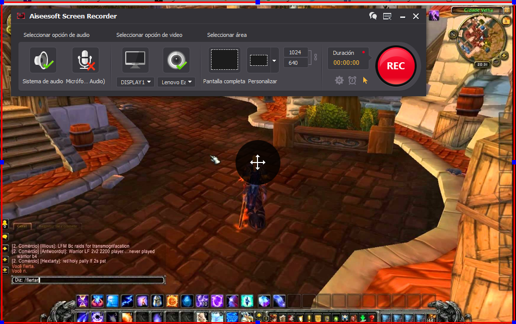 Capturar pantalla del PC para grabar gameplay