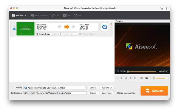 Passo 1 Converter vídeos para Mac - AiseeSoft Video Converter Ultimate
