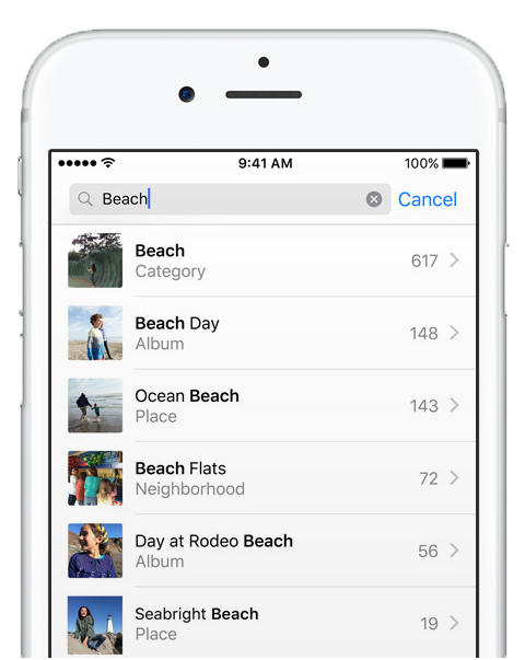 Memórias e busca iOS 10