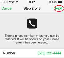 Número llamar iPhone robado