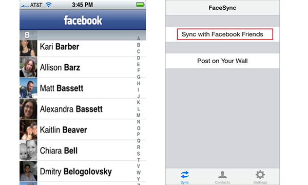 Programa sincronizar contatos iPhone FaceSync