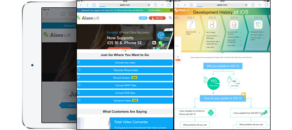 Tela dividida Safari iPad iOS 10