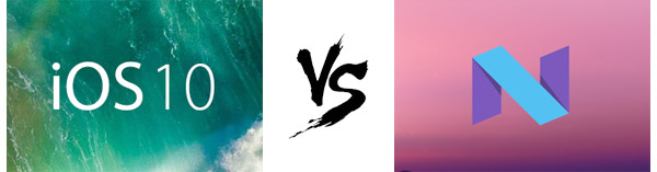 Comparación iOS 10 vs. Android N