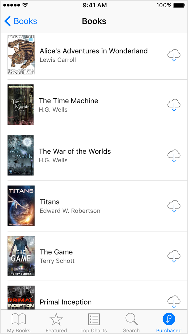 Baixar novamente livros iOS