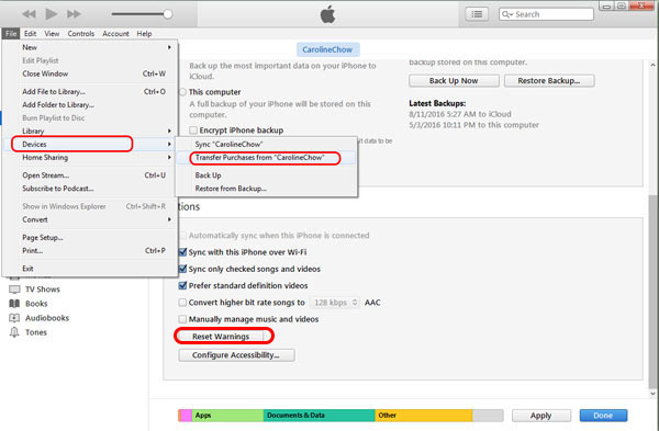 Copia de seguridad PC iTunes paso 5