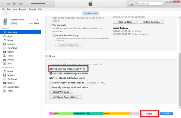 Copia de seguridad iPhone Wi-Fi paso 5