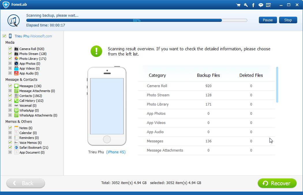 FoneLab software recuperación datos Iphone actualización