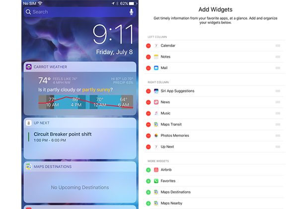Novedades iOS 10 Spotlight Widgets