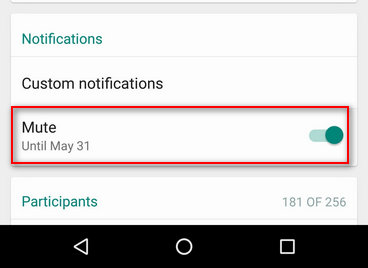 Silenciar contacto WhatsApp