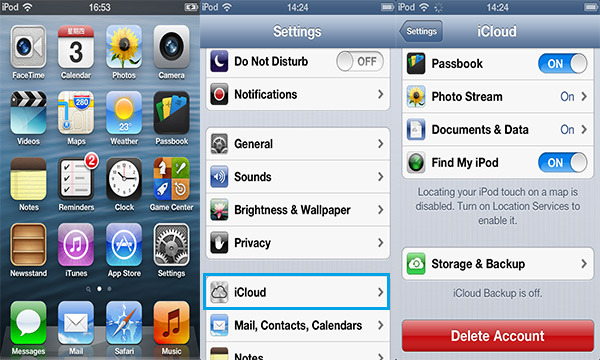 Paso 1 eliminar cuenta iCloud