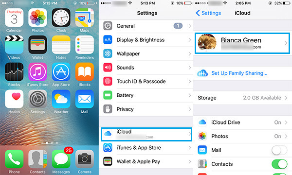 Paso 1 alterar email iCloud