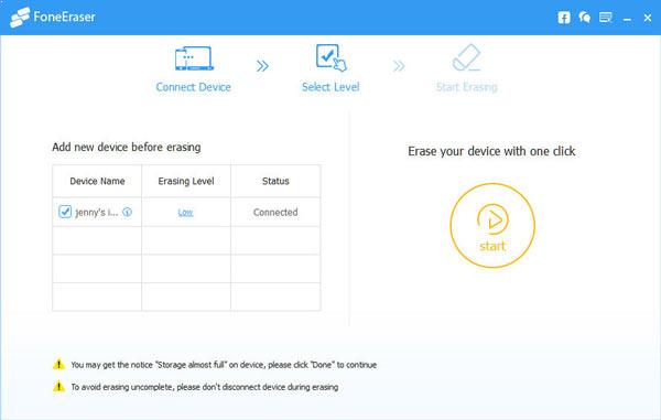 borrar iphone con FoneEraser