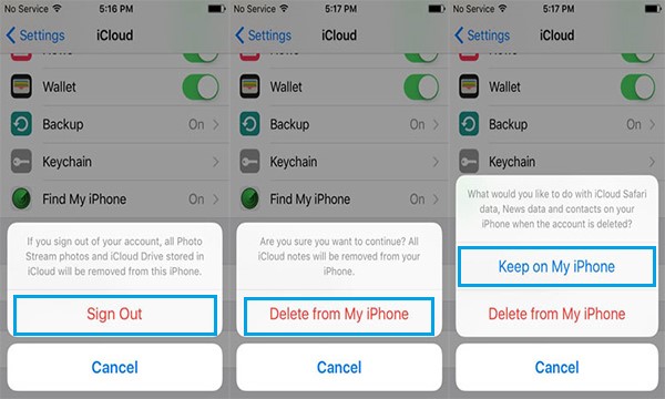 cerrar sesión idevice icloud