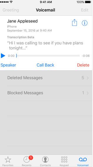 voicemail iPhone