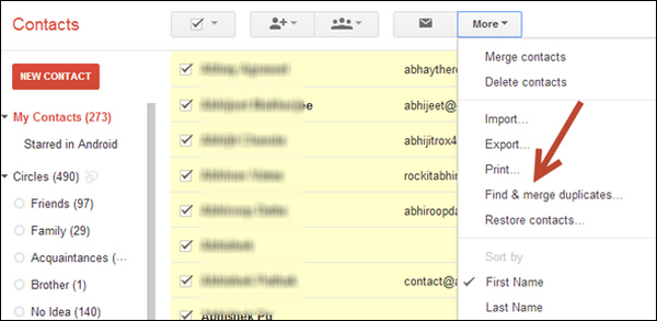 passo 2 juntar contatos duplicados com gmail