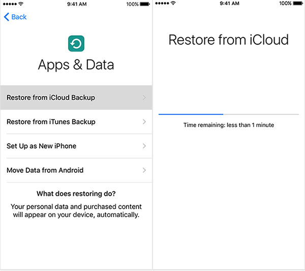 passo 3 restaurar iphone backup icloud