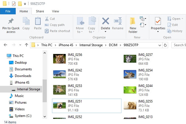 Transferir fotos Windows Explorer