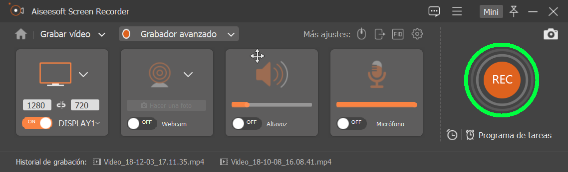 Grabar pantalla PC con audio