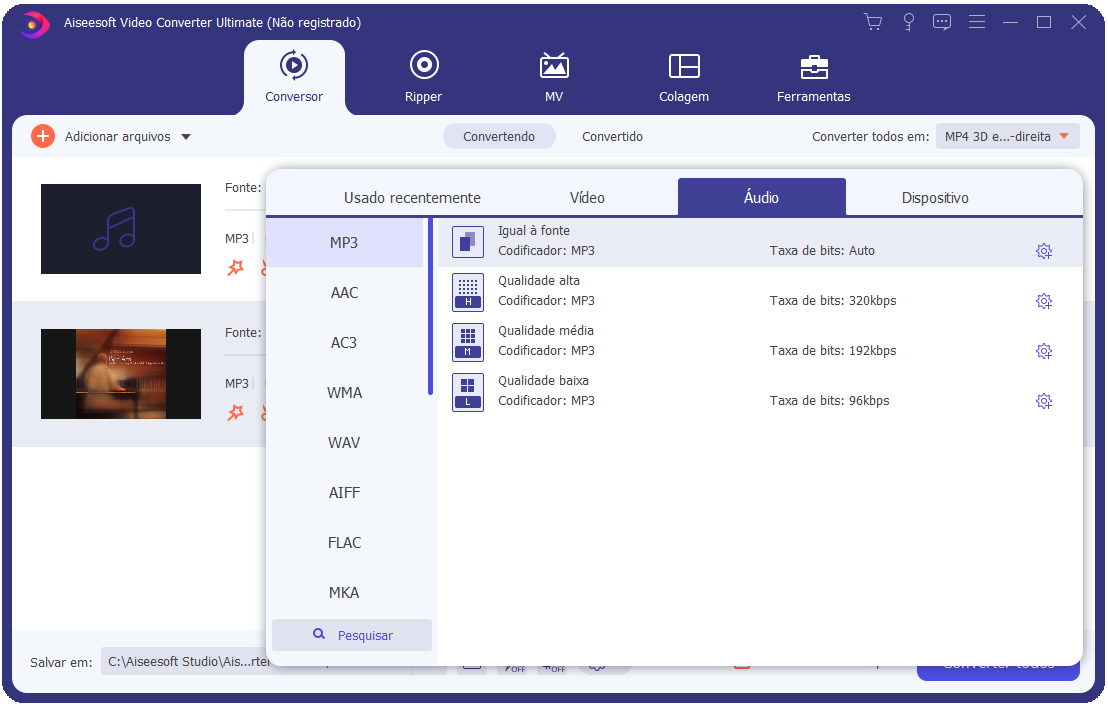 Passo 3 Baixar áudio Aiseesoft Video Converter Ultimate